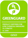 This product is GreenGuard Gold Certified, both for its fabric and its finish. Click here for more information.